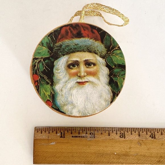 Santa Surprise Gift Box Ornament Lightweight Balsa Wood Musical Notes 3” - Picture 7 of 7